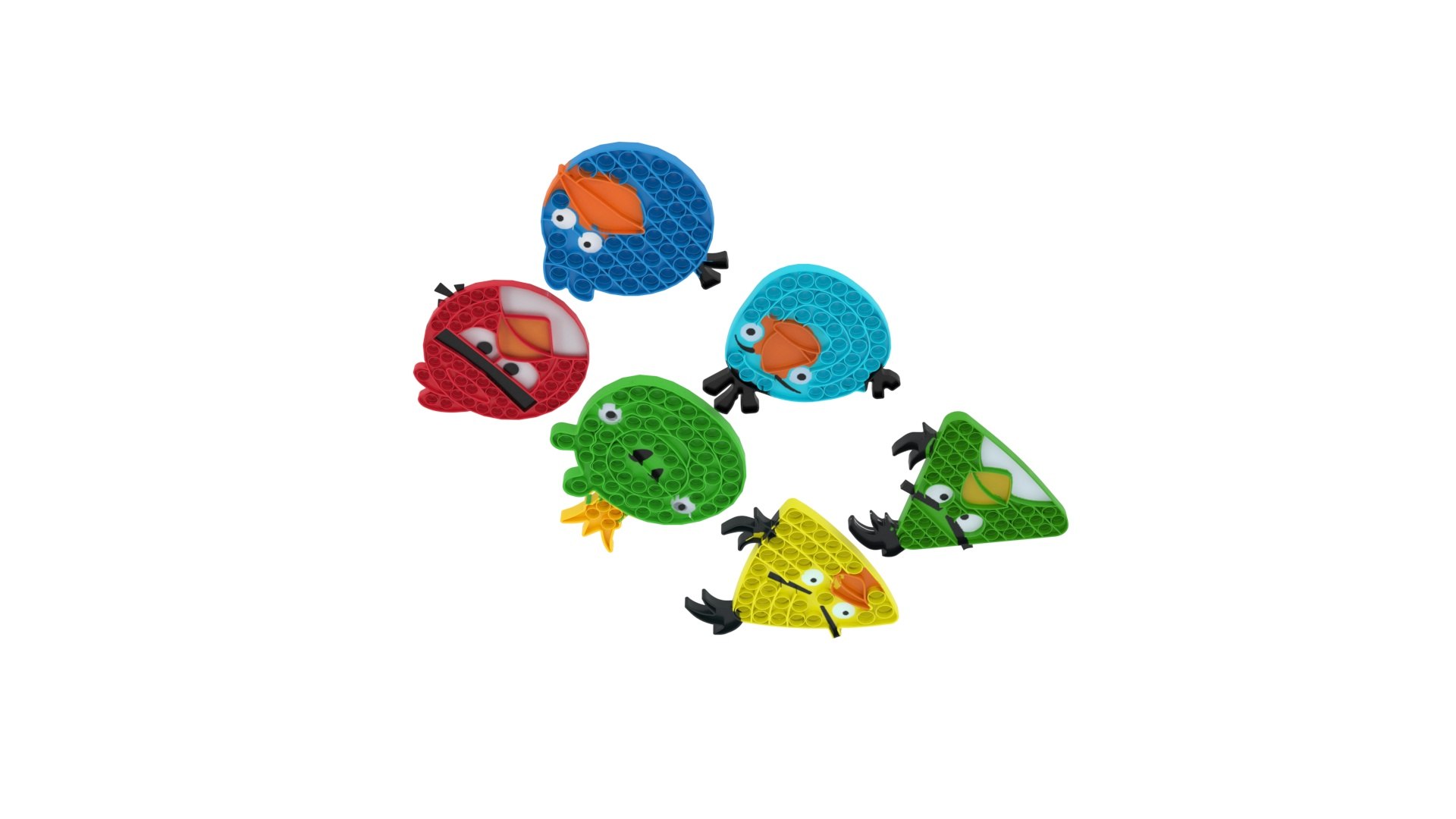 3D Angry Birds Pop It Fidget Toys Set - TurboSquid 1799779