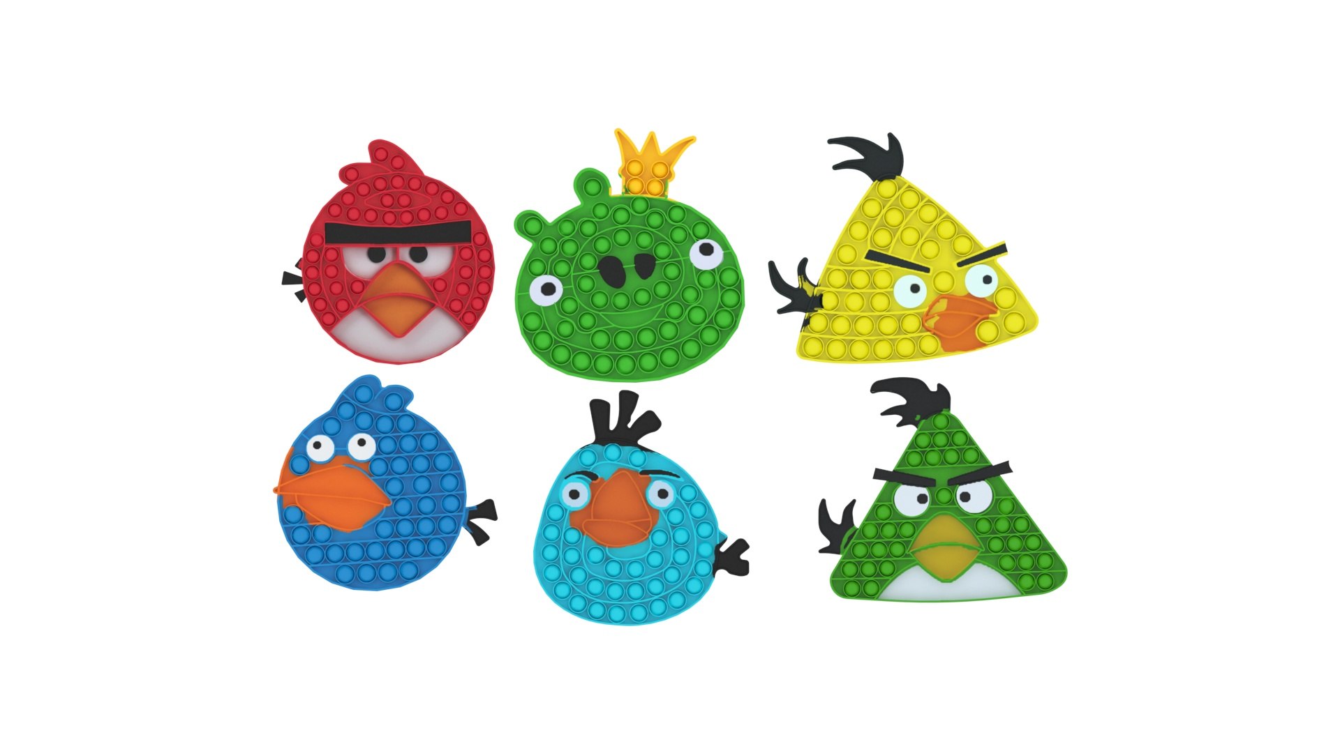 3D Angry Birds Pop It Fidget Toys Set - TurboSquid 1799779