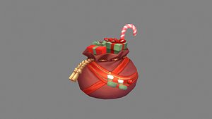 cartoon santa bag Low-poly 3D model