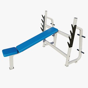 Gym Incline Bench Press Machine - Low Poly