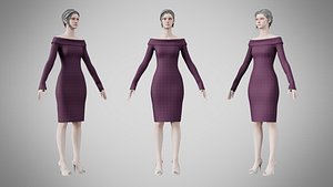 Dress 11 Grape 3D model