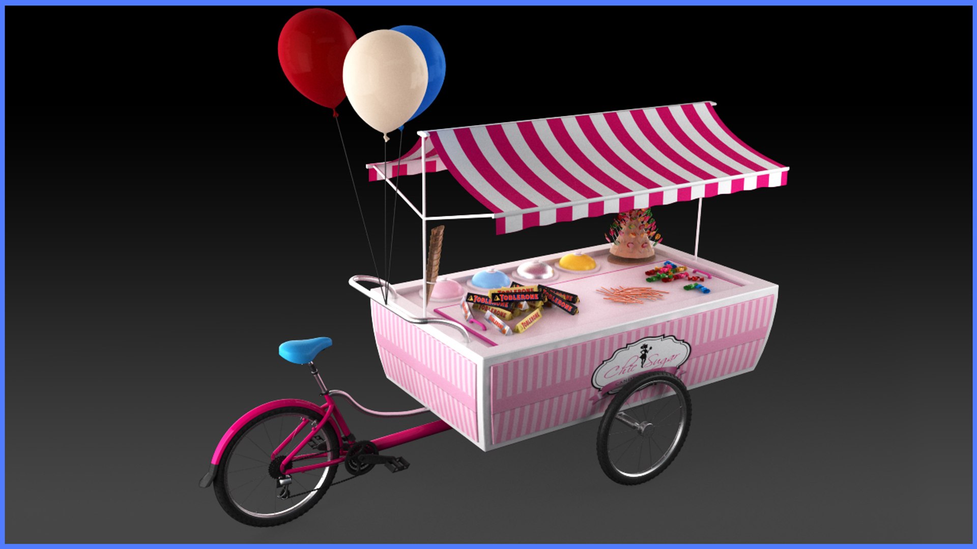 3d Model Sweets Cart