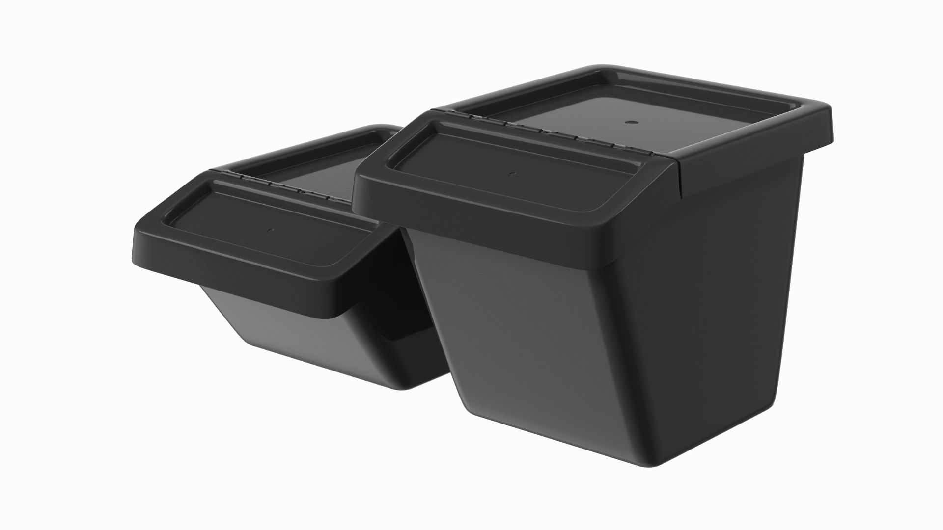 Black Storage Containers With Lid Set Model TurboSquid 2071148