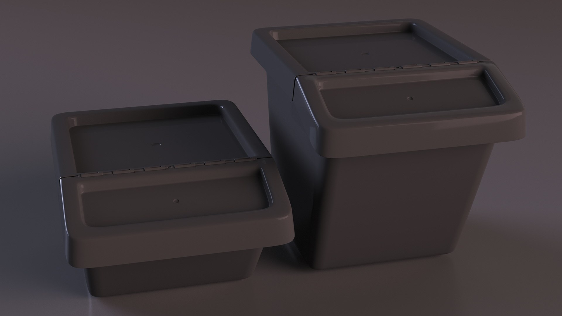 Black Storage Containers With Lid Set Model TurboSquid 2071148