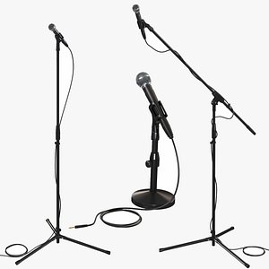 3D Microphone 1 Scene and Table Stand model