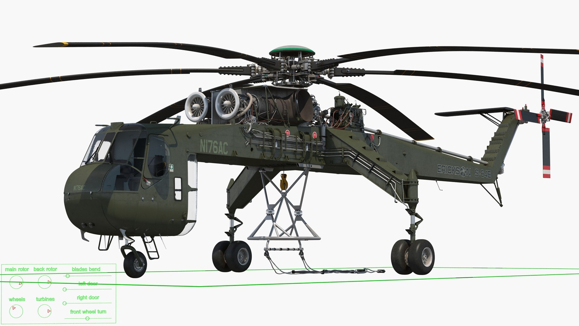 cargo helicopter sikorsky s-64 3D model https://p.turbosquid.com/ts-thumb/a6/MORFuq/LvTMUiL0/cargohelicoptersikorskys64skycranegreenrigged3dmodel017/jpg/1576824187/1920x1080/fit_q87/710cef3c812f921960c9b7220fc41ae565ddcc51/cargohelicoptersikorskys64skycranegreenrigged3dmodel017.jpg