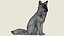 Wildfuchs sitzend, druckfertiges 3D-Modell