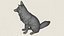 Wildfuchs sitzend, druckfertiges 3D-Modell