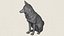 Wildfuchs sitzend, druckfertiges 3D-Modell