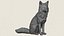 Wildfuchs sitzend, druckfertiges 3D-Modell