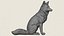Wildfuchs sitzend, druckfertiges 3D-Modell