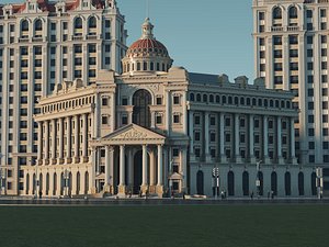 3D Grand Neoclassical Palace Building 3D Model model