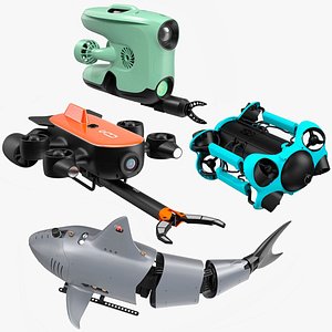Underwater Drones Rigged Collection 2 for Cinema 4D