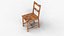 Classic Wooden Chair 3D Model - Handcrafted Furniture - Game Ready Low Poly Asset with PBR Textures 3D model