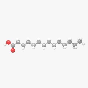 3D Myristic acid - C14H28O2 Molecular Structure model
