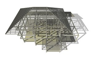 House in structure by REVIT 26R07 3D