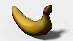 3d yellow banana model