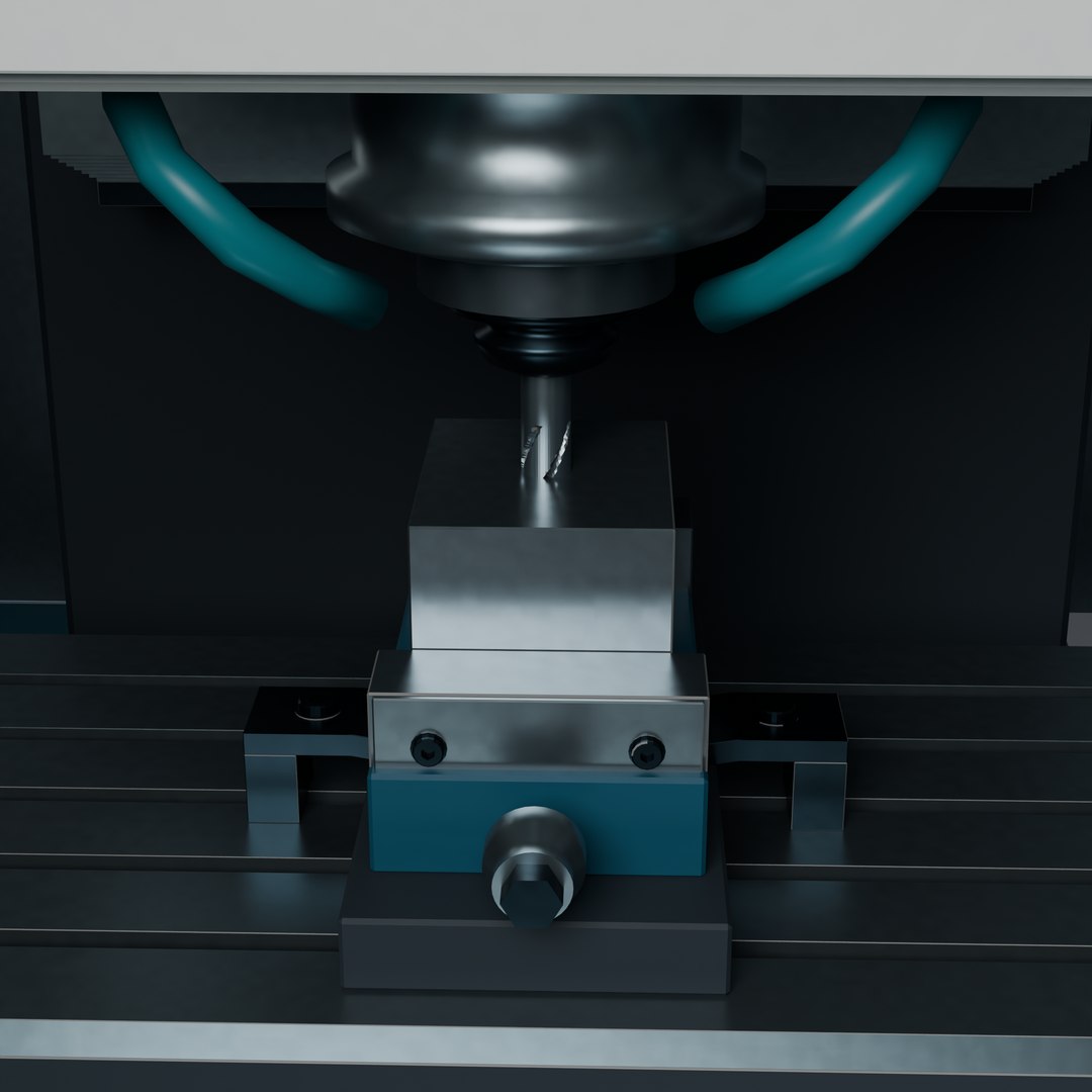3D CNC Milling Machine - Animated 3-Axis Machining Center - TurboSquid ...