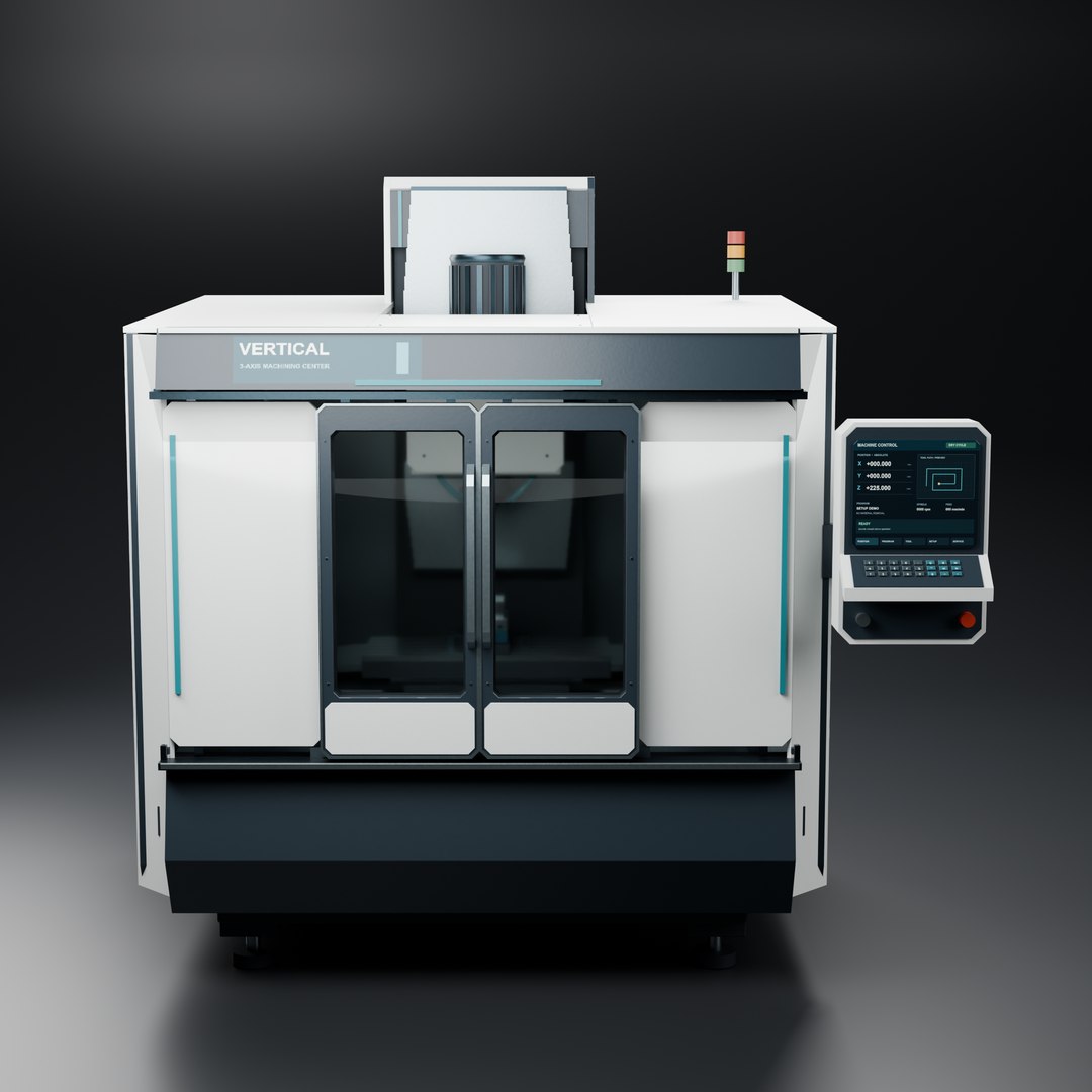 3D CNC Milling Machine - Animated 3-Axis Machining Center - TurboSquid ...