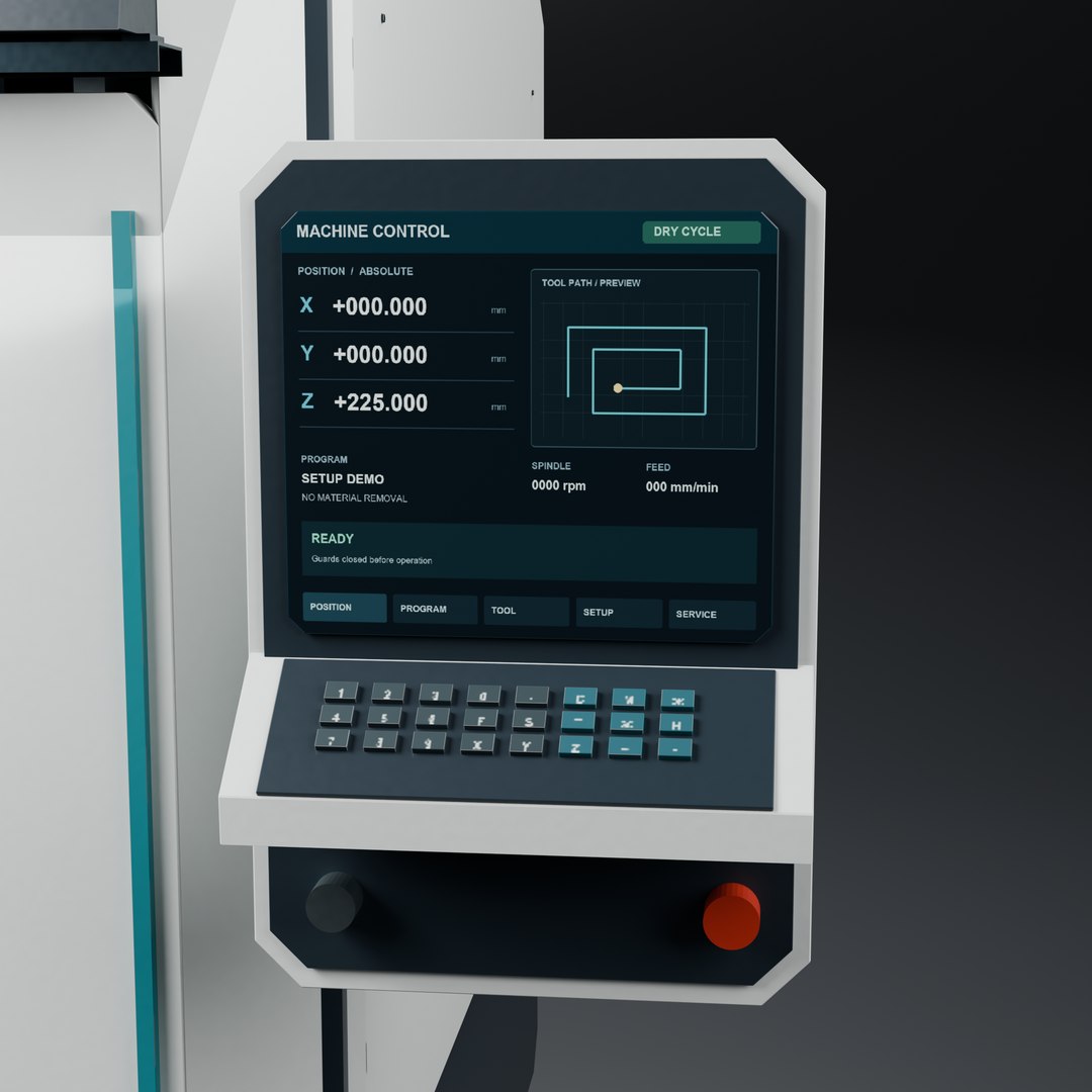 3D CNC Milling Machine - Animated 3-Axis Machining Center - TurboSquid ...