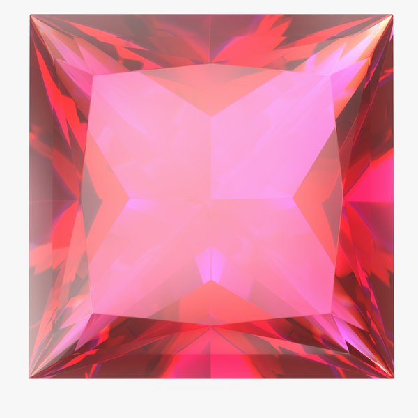 Princess Cut Pink Topaz 3D model