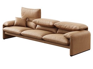 3D Maralunga 3-Seater Maxi open model