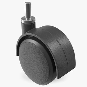 Plastic Furniture Wheel Black 3D model
