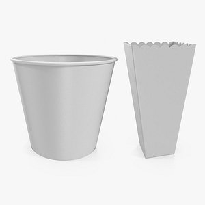 Popcorn Cup Templates 3D Models Collection