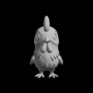 3D Cute Chicken Figurine 3D Print Model Farm Animal Figure