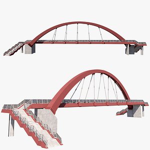 Bridge-04 cable-stayed pedestrian bridge supported by an arch structure
