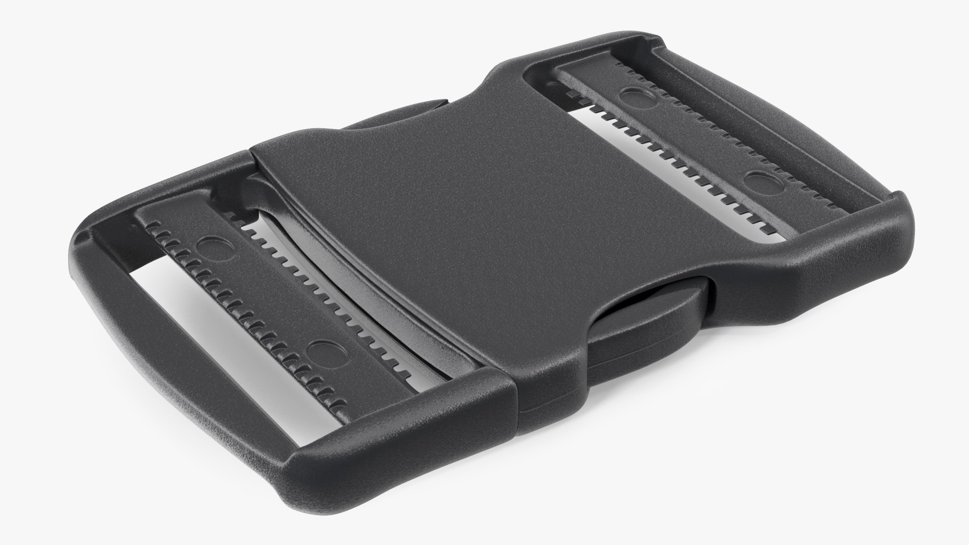 Flat Dual Adjustable Side Release Plastic Buckle 3D model preview