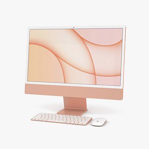 Apple iMac 24-inch 2021 Orange 3D model