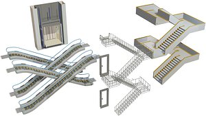 Moving between floors as Stairs equipment etc