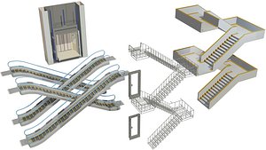 Moving between floors as Stairs equipment etc