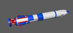 rigged rocket missile 3D model