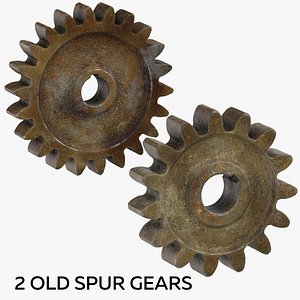 2 old spur gears 3D model