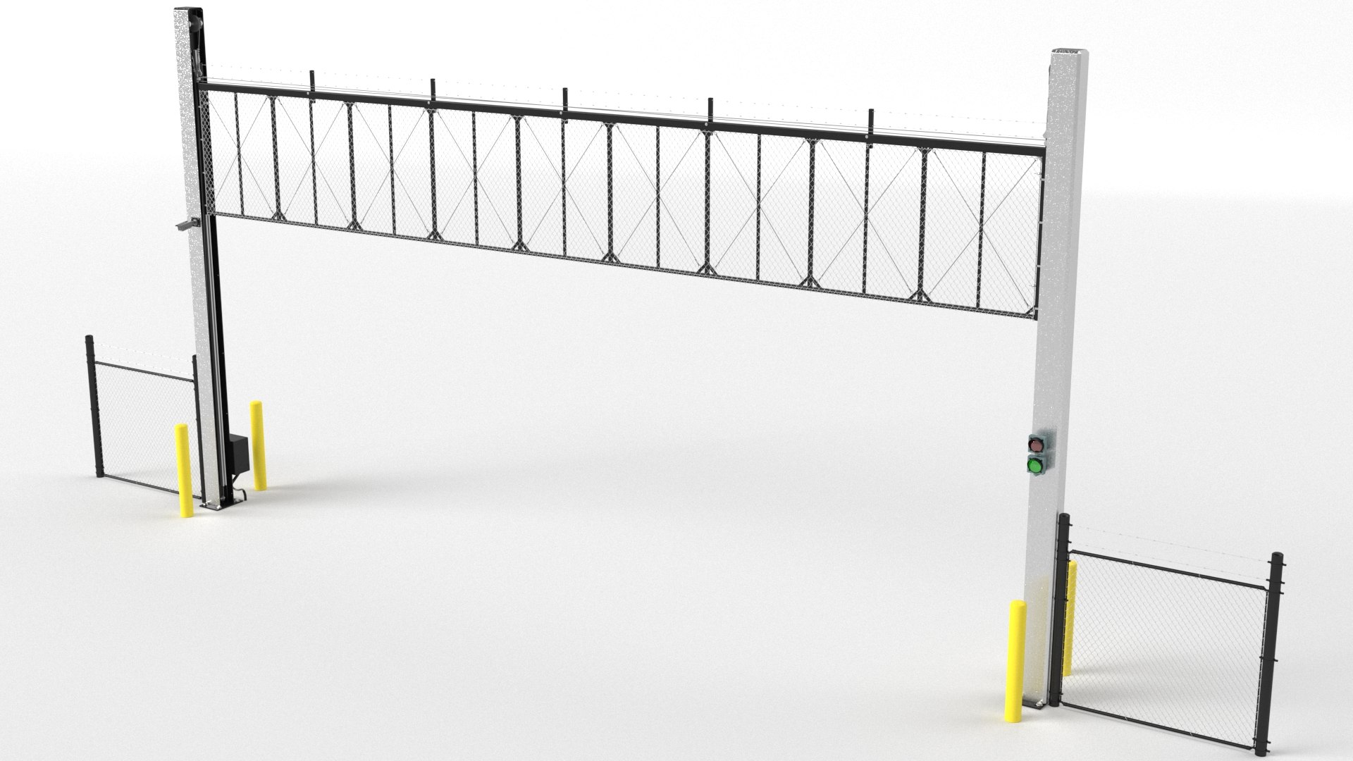 Industrial Vertical Gate Open model - TurboSquid 1760960