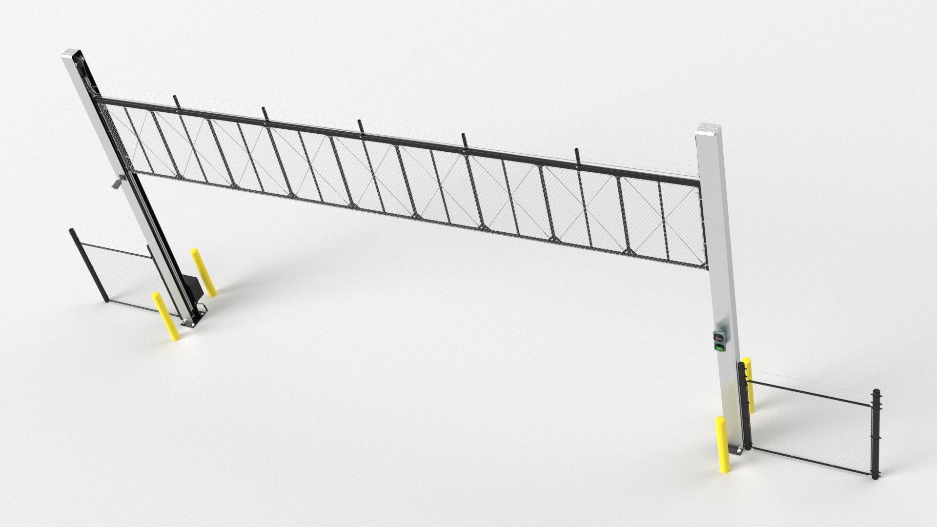 Industrial Vertical Gate Open model - TurboSquid 1760960
