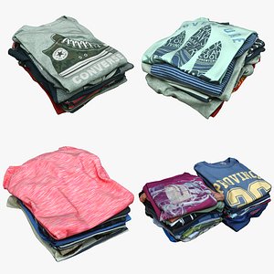 Clothes Collection 65 Pile T-Shirts 3D model