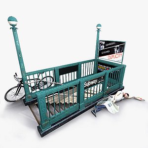 new york subway homeless 3d max