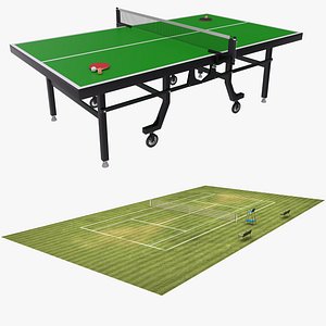 Ping Pong Table Set and Tennis Court