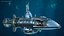 Steampunk Submarine Blue Rigged 3D