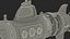 Steampunk Submarine Blue Rigged 3D