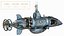 Steampunk Submarine Blue Rigged 3D