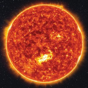 3D Animated Burning Sun with Adjustable Flares model