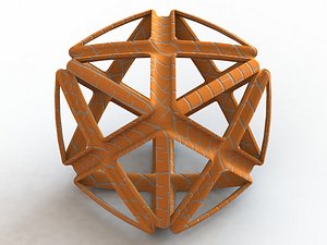 Wireframe Shape Geometric X Cube 3D model