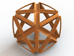 Wireframe Shape Geometric X Cube