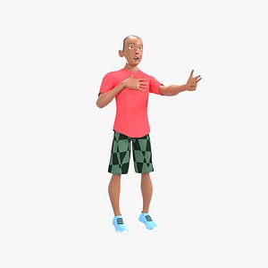 boy cartoon character 3D model