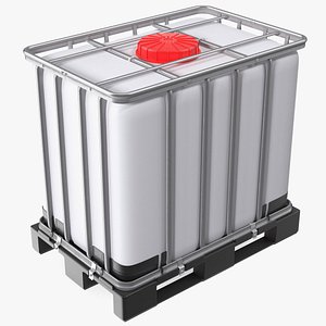 IBC Container 640 Litre UN Approved Plastic Pallet 3D model