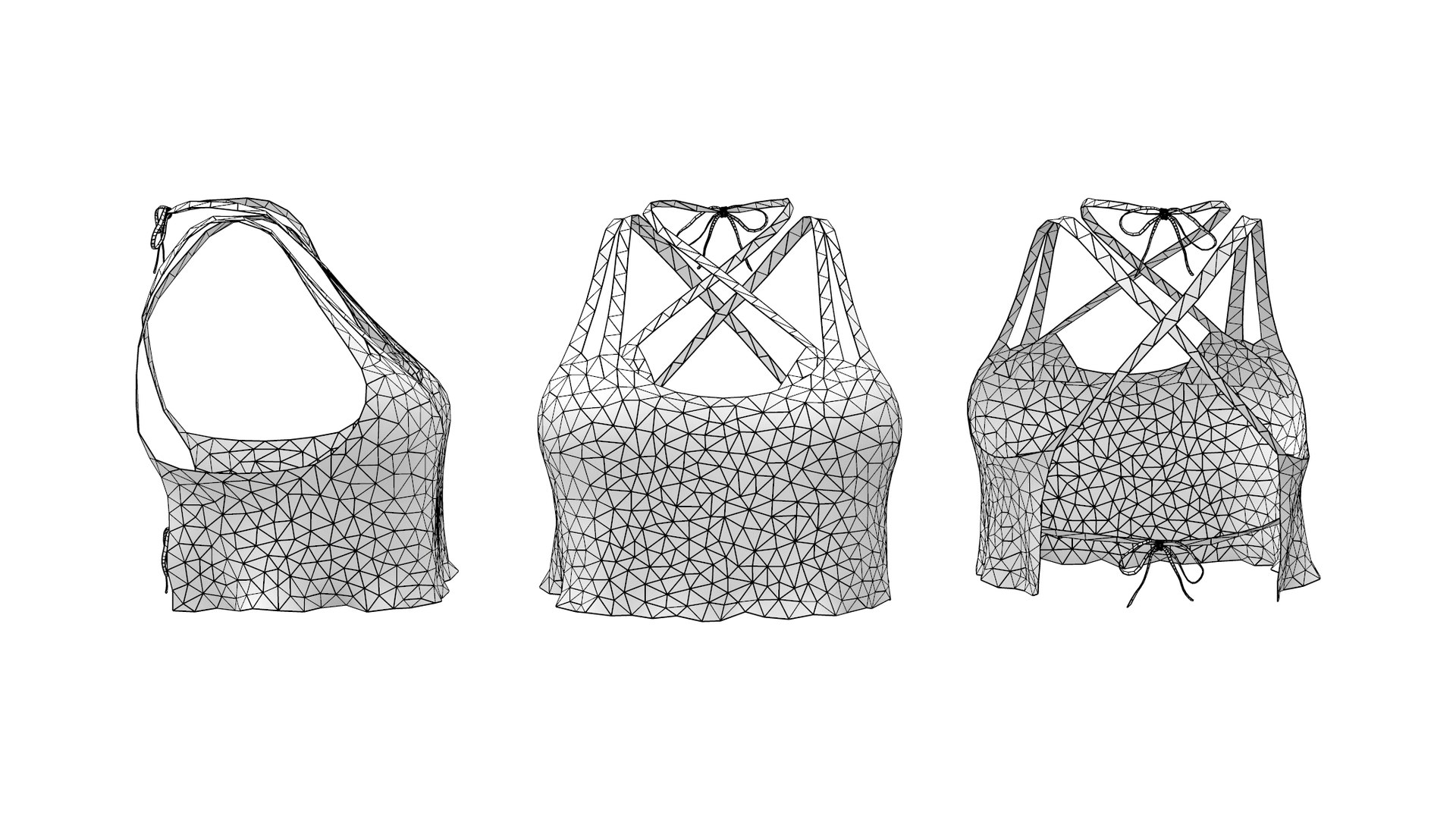 Over Bikini Twin Strap Top 3D TurboSquid 1758334